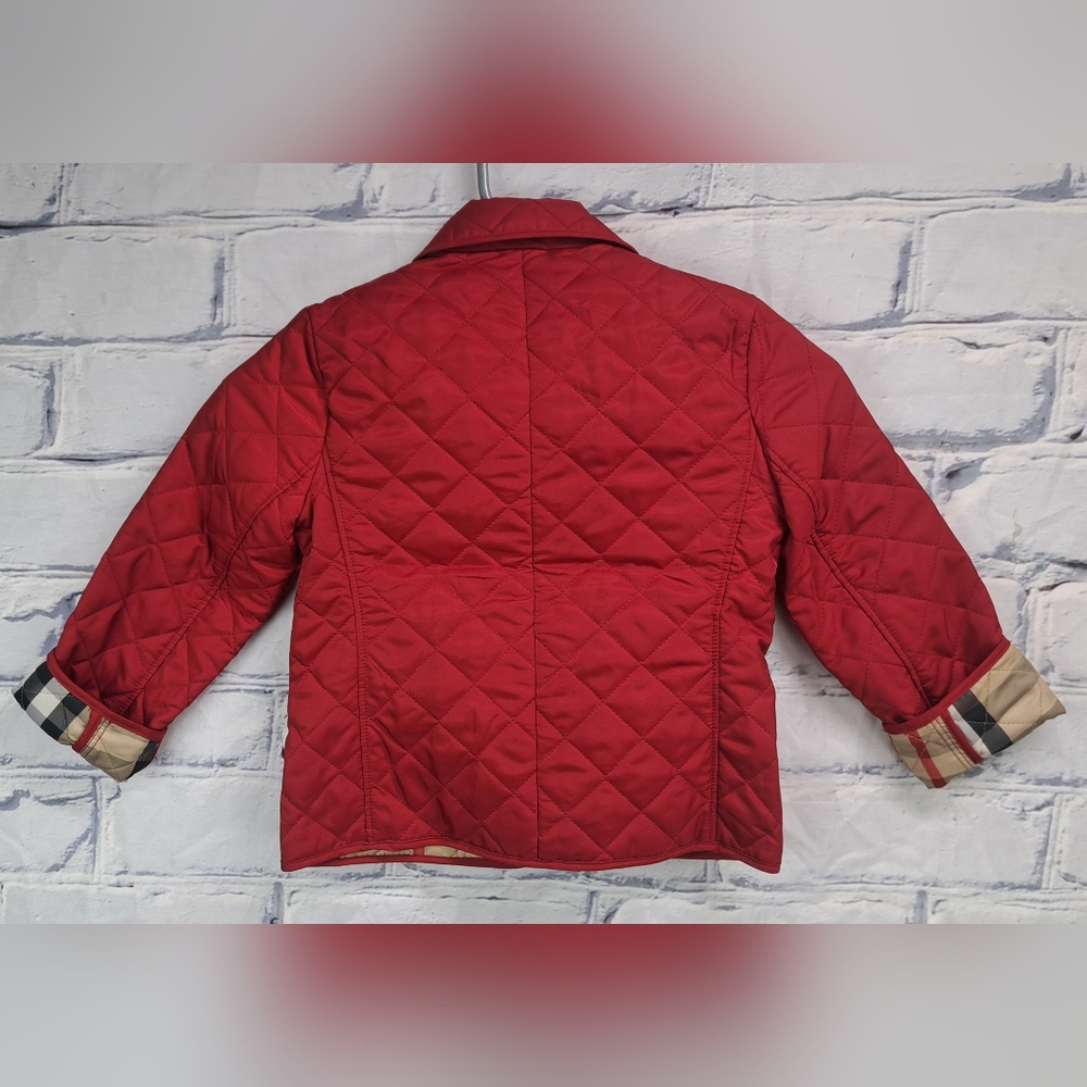 Burberry Girls Mini Westbury Quilted Jacket Military Red Nova Check Size 4Y - Picture 6 of 12